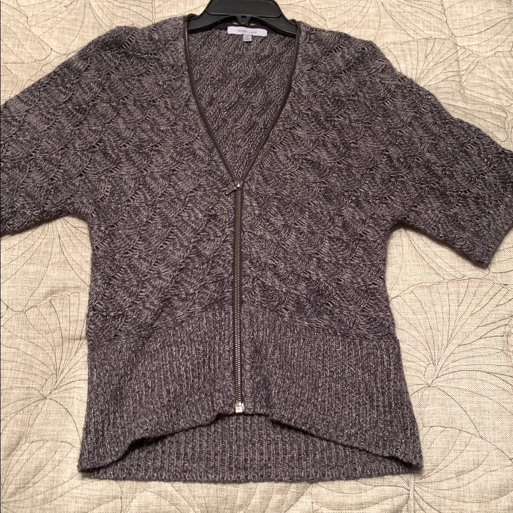 Classiques Entier Cable Knit Cardigan in Charcoal Gray